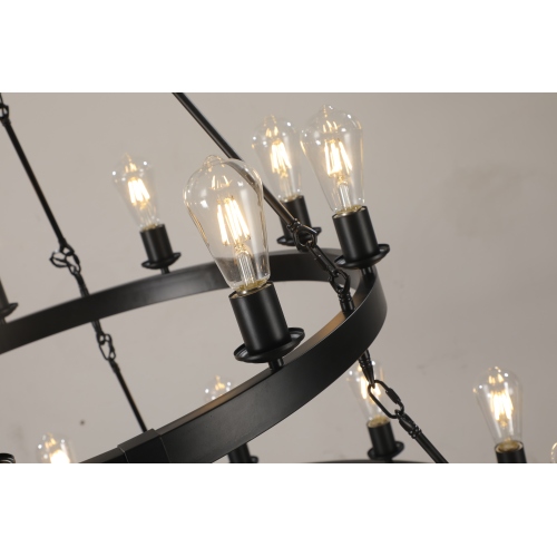 26 Light Metal Ring Chandelier