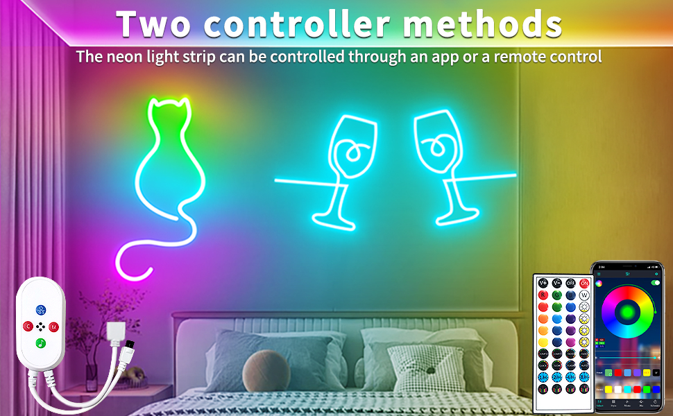 Led neon strip light 100ft Multiple control methods