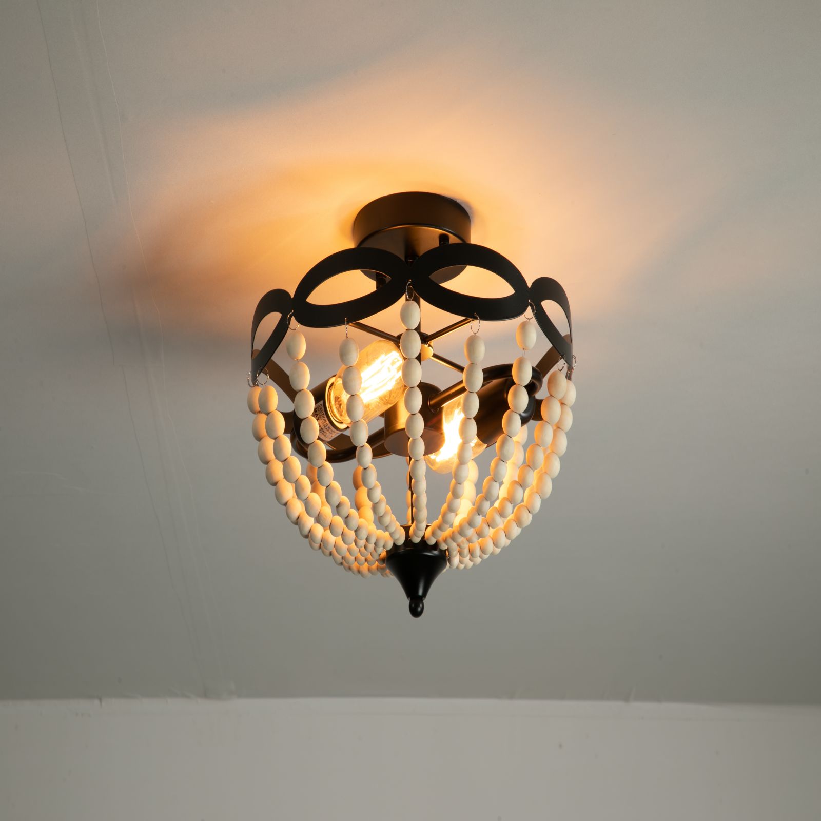 Customized Handmade Log Elegant Vintage Style, All Brass, Indoor Ceiling Pendant 12.6" (Black)