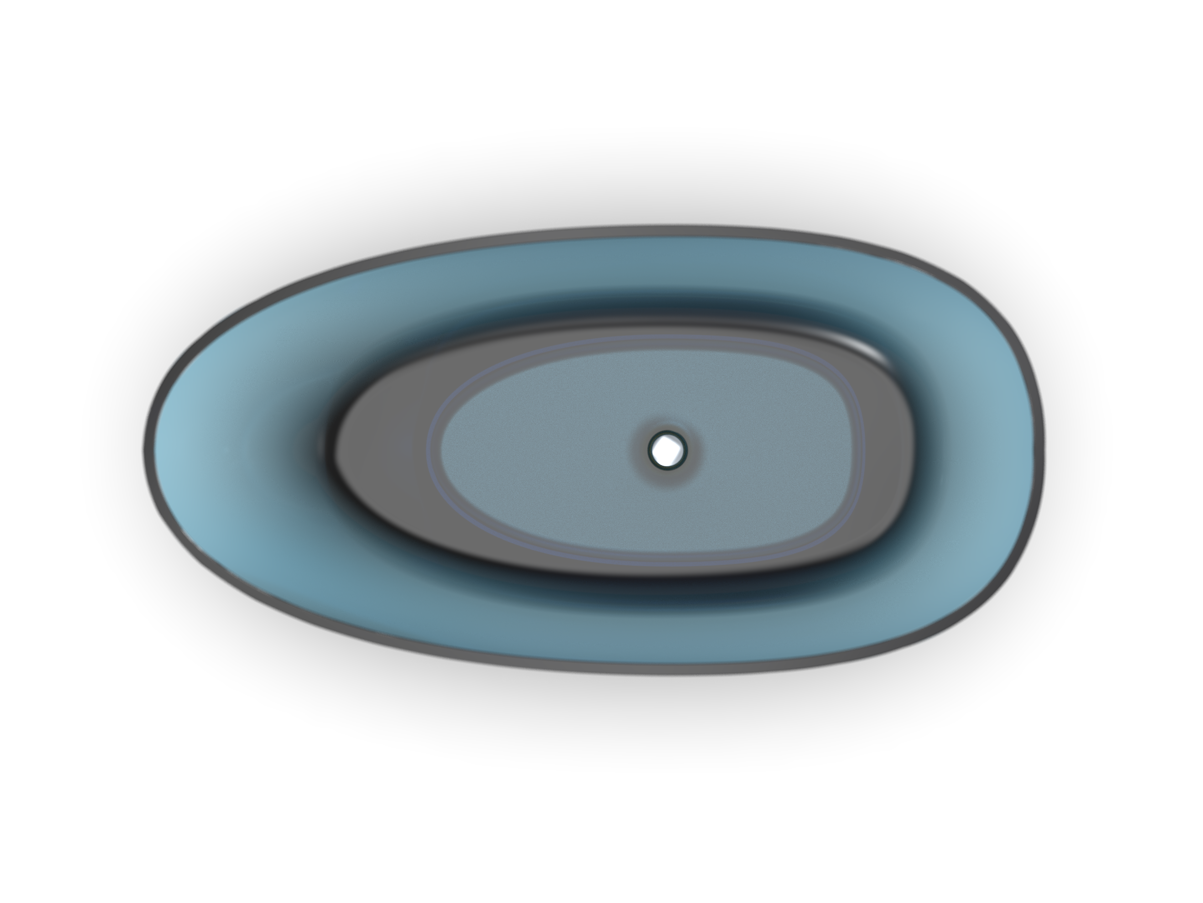 71'' Stone Resin Oval Modern Art Color Transparent Freestanding Soaking Bathtub Blue Sky