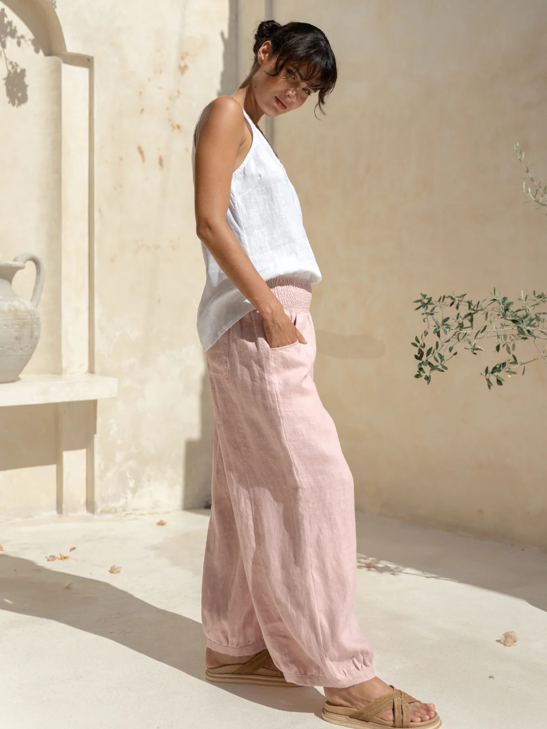 Sadhu French Linen Pants Flax