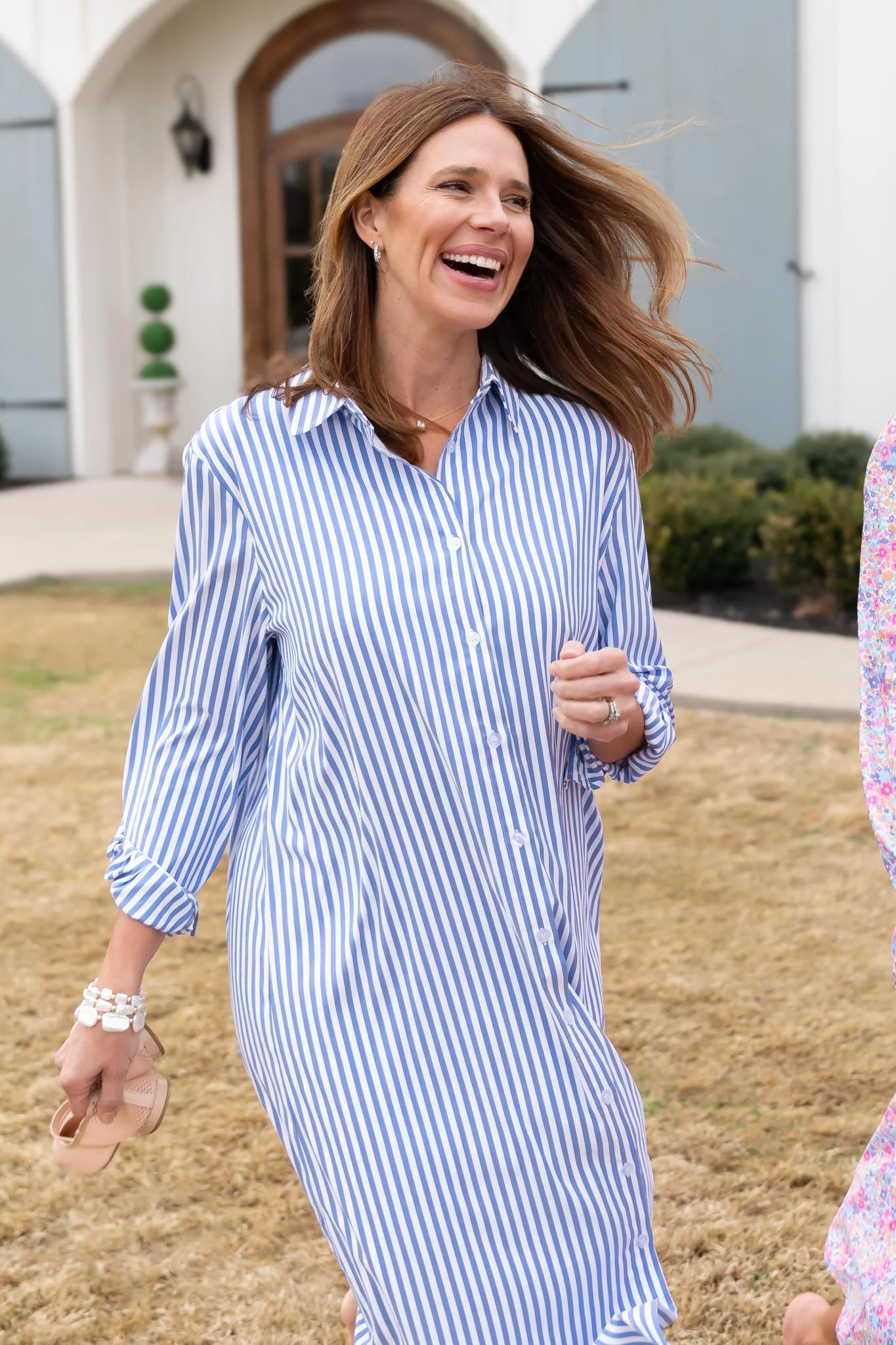 SSYS Saylor Preppy Shirt Dress In Pink