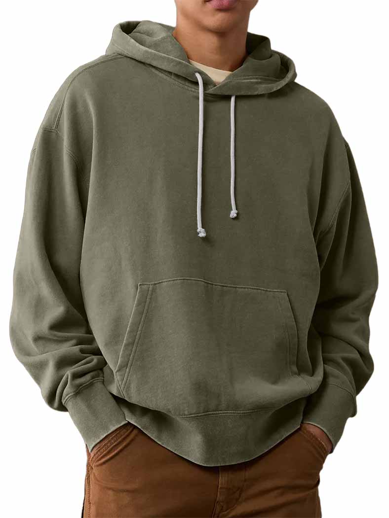 Men's Washed Old Cotton Outdoor Hooded Sweatshirt