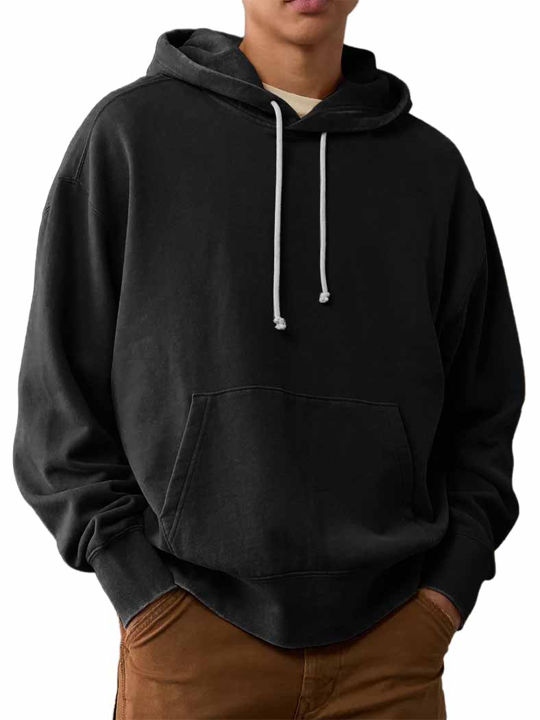 Men's Washed Old Cotton Outdoor Hooded Sweatshirt