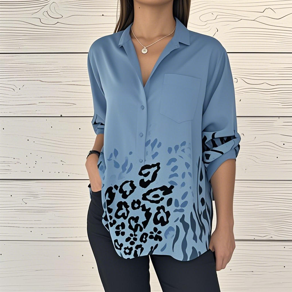 Women's Casual Cotton Linen Print Tops