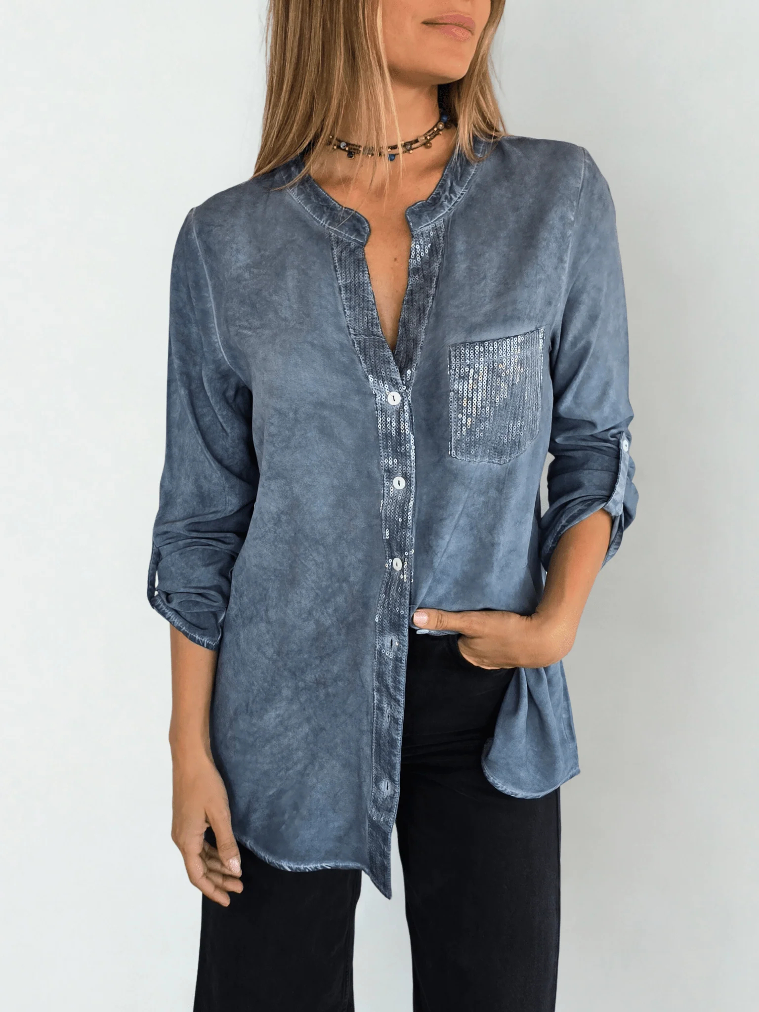 2026 Summer New In- Casual Loose Long Sweater Shirt