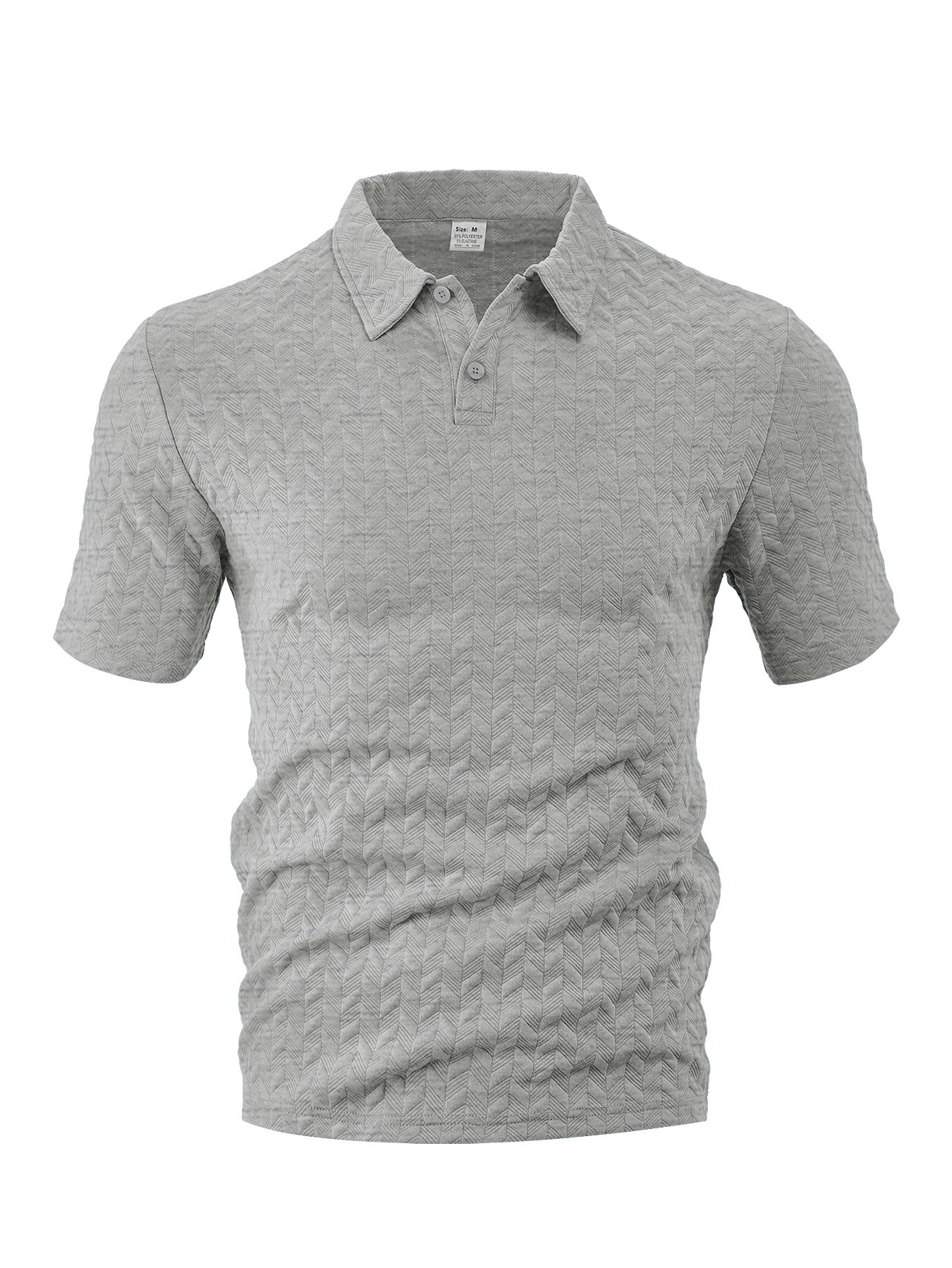 Casual solid color breathable jacquard POLO shirt