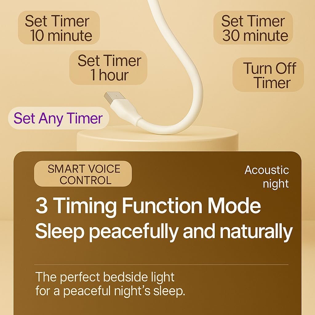 Smart Moon Night Light for Kids, USB Plug-in LED Lamp with 3-Color Dimming & Voice Control, Decorative Moon Nightlight for Bedroom & Bedside