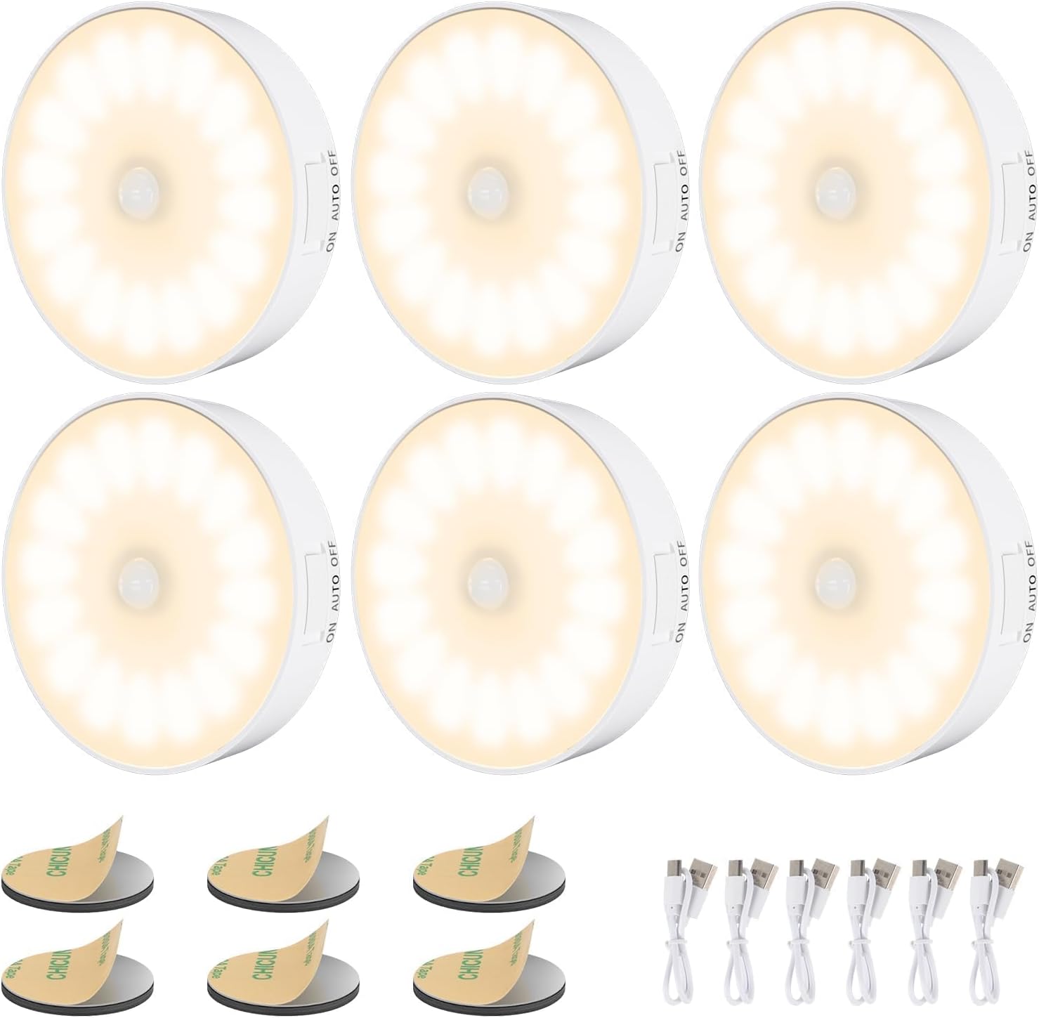 Motion Sensor Light Indoor, Upgraded 14 LEDs Night Light USB Rechargeable