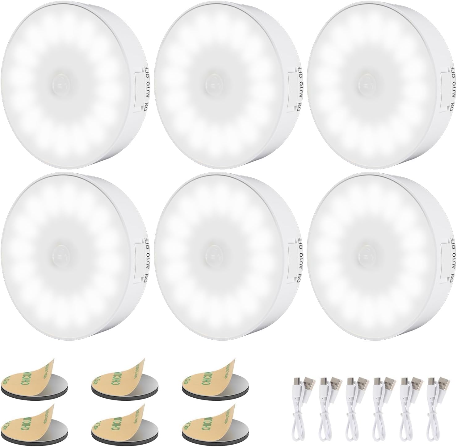 Motion Sensor Light Indoor, Upgraded 14 LEDs Night Light USB Rechargeable