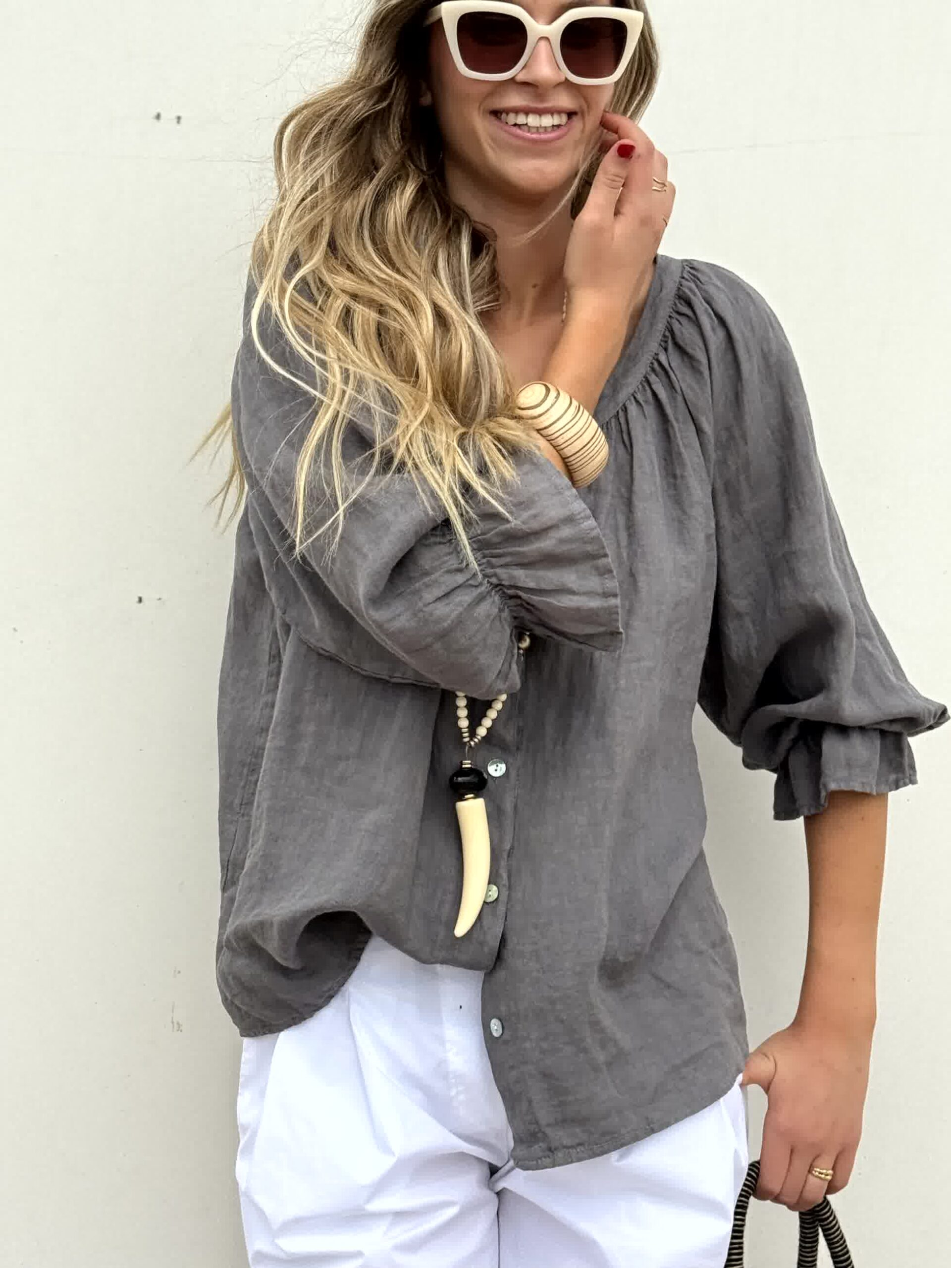 100% LINEN Button Loose Casual Shirt 🔥