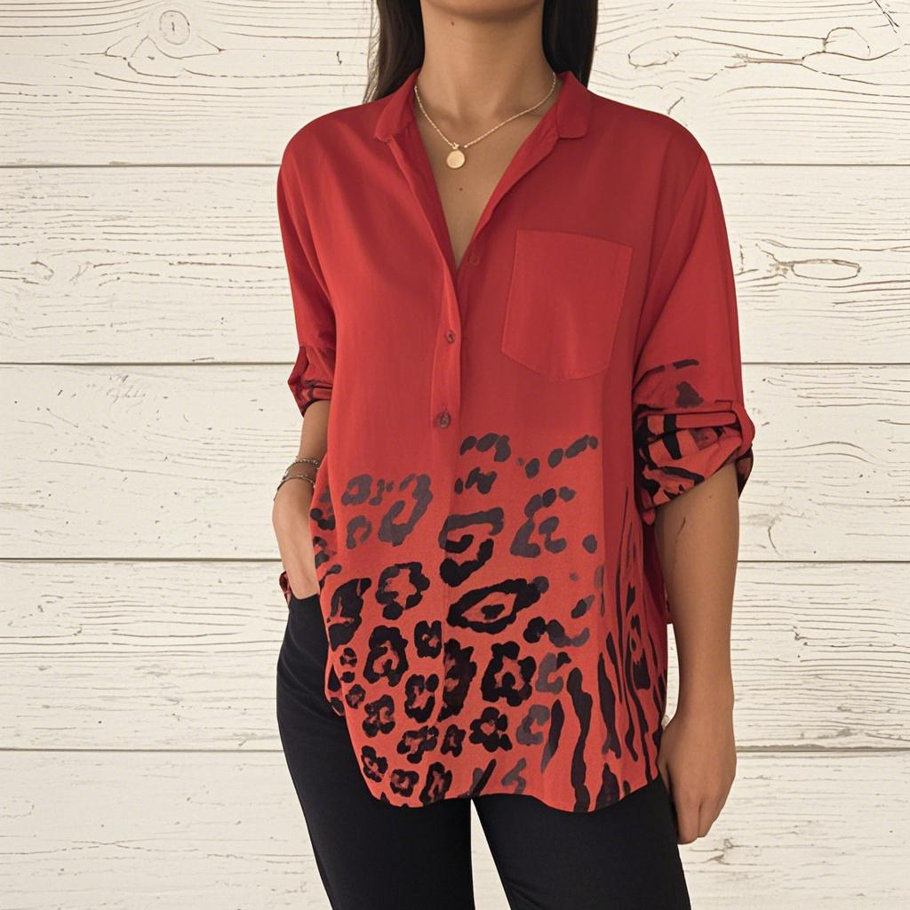 Women's Casual Cotton Linen Print Tops