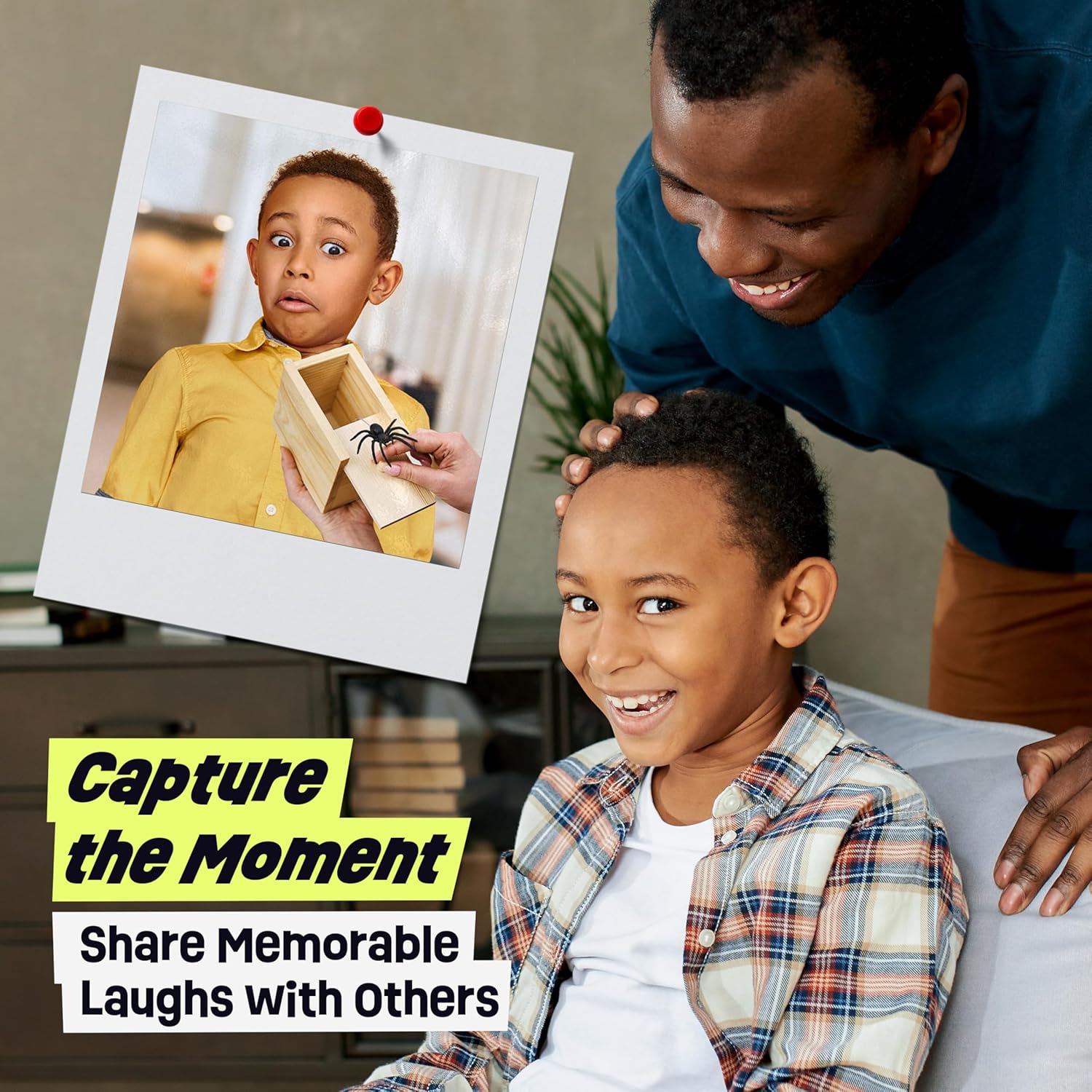 Original Spider Prank Box – Wooden Prank Toy & Jump Scare Prank Gift