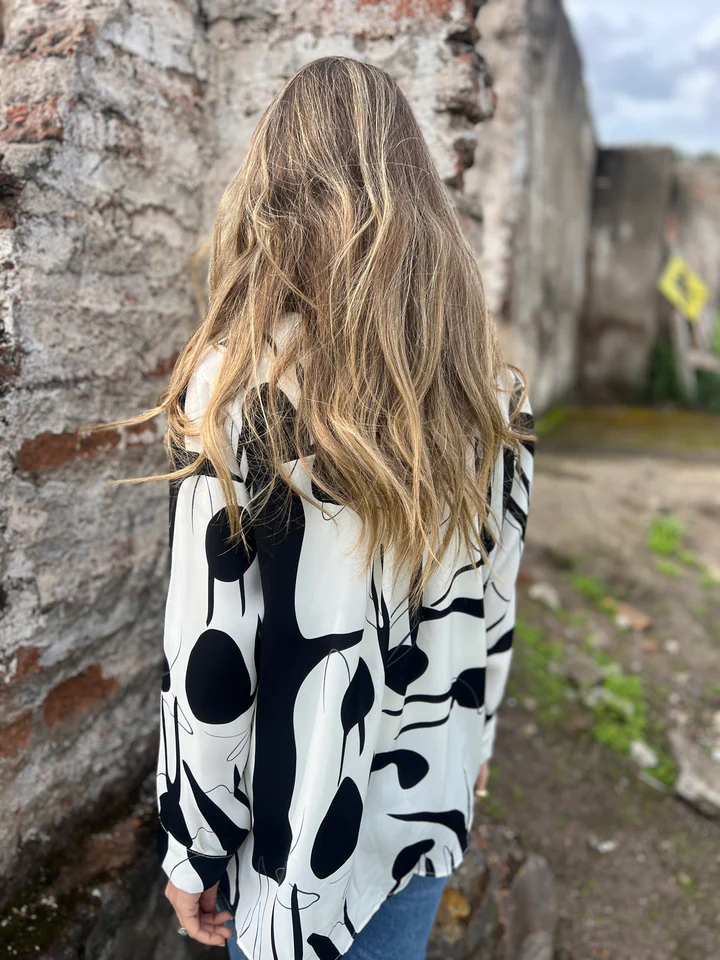 CLEARANCE SALE🔥Abstract Print Long Sleeve Button Down Shirt