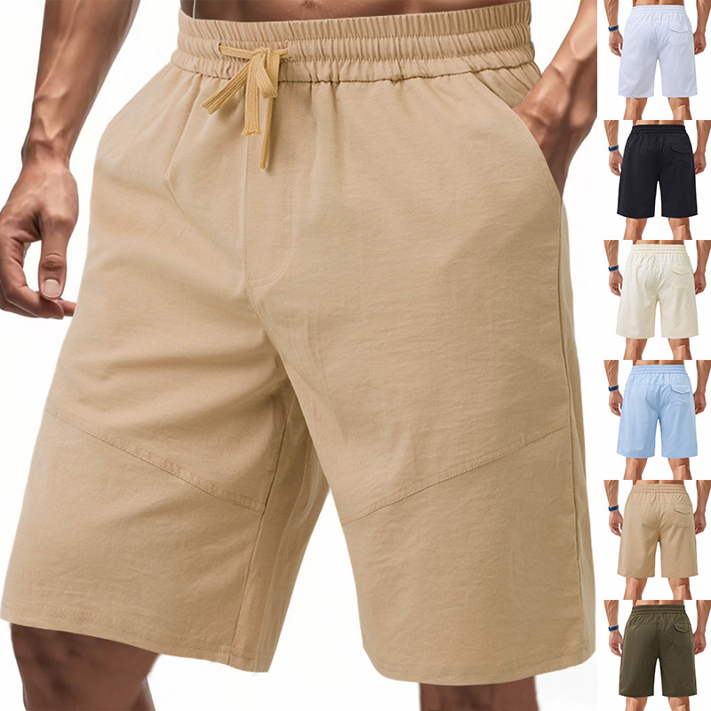Summer Men's loose thin simple casual sports solid color beach shorts