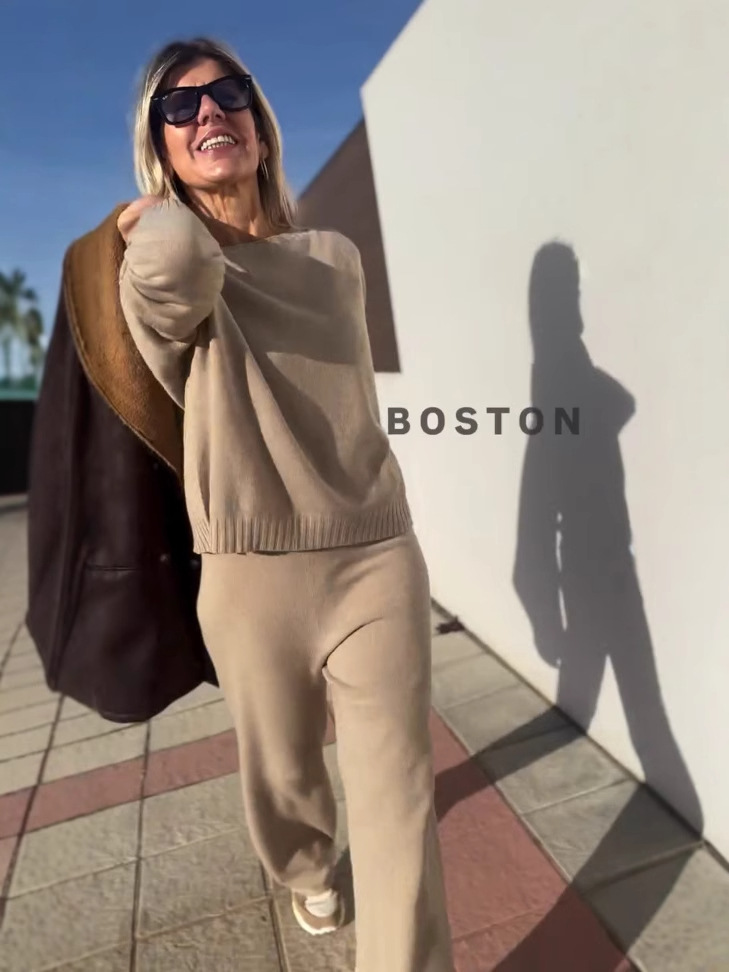 2024 Hot Sale Soft Cashmere Casual Sweater Suit