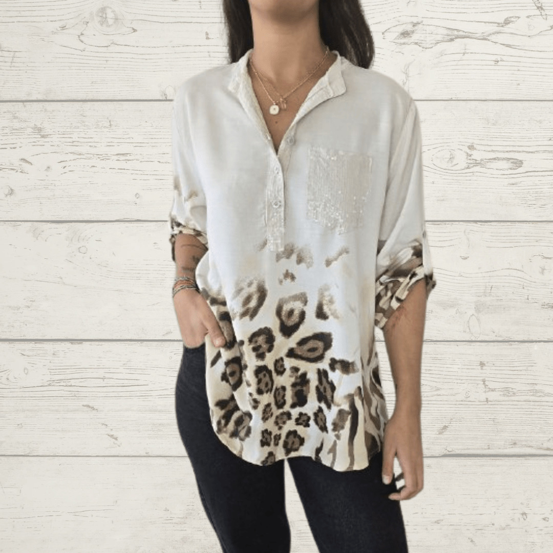 Women's Casual Cotton Linen Print Tops