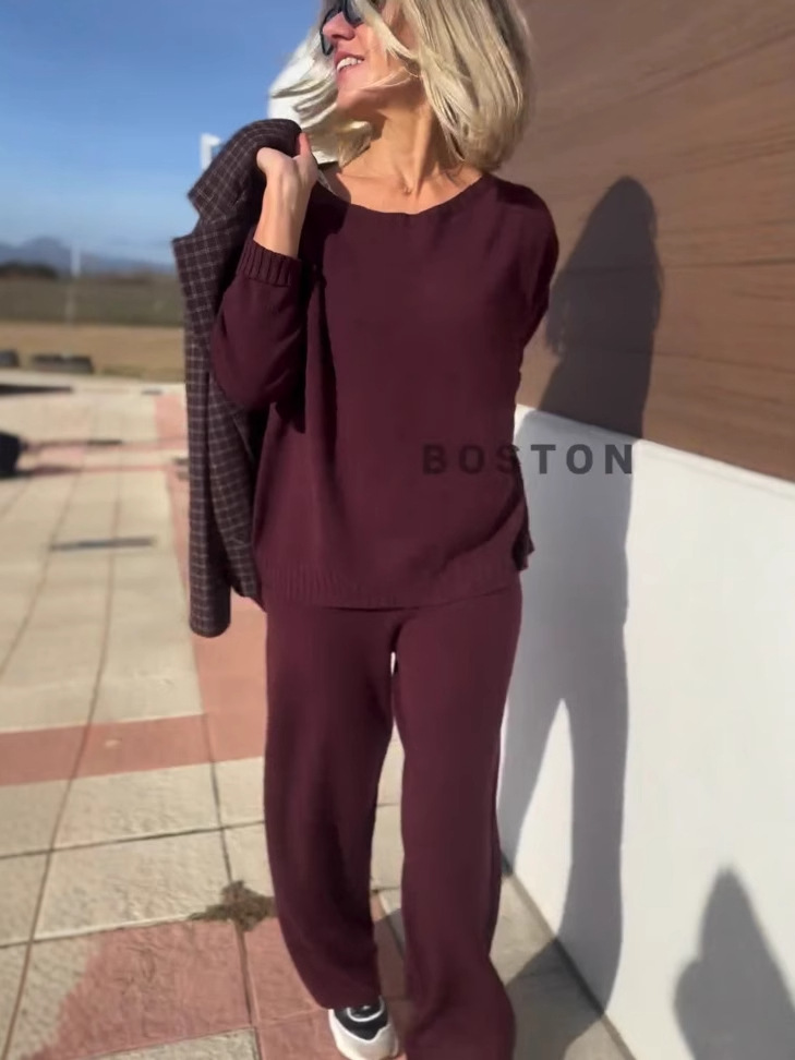 2024 Hot Sale Soft Cashmere Casual Sweater Suit