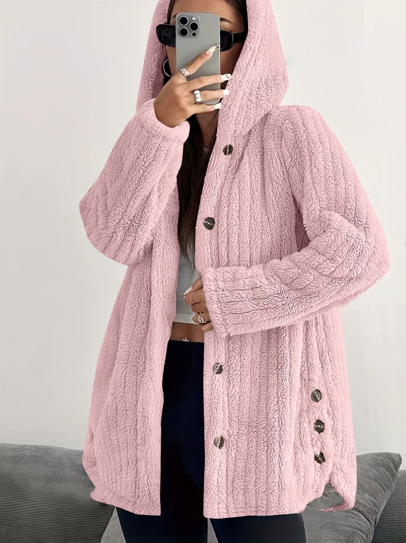 2025 NEW IN-Mid-Length Jacket Warm Plush Fleece Casual Winter Coat [BUY 2 FREE SHIPPING]