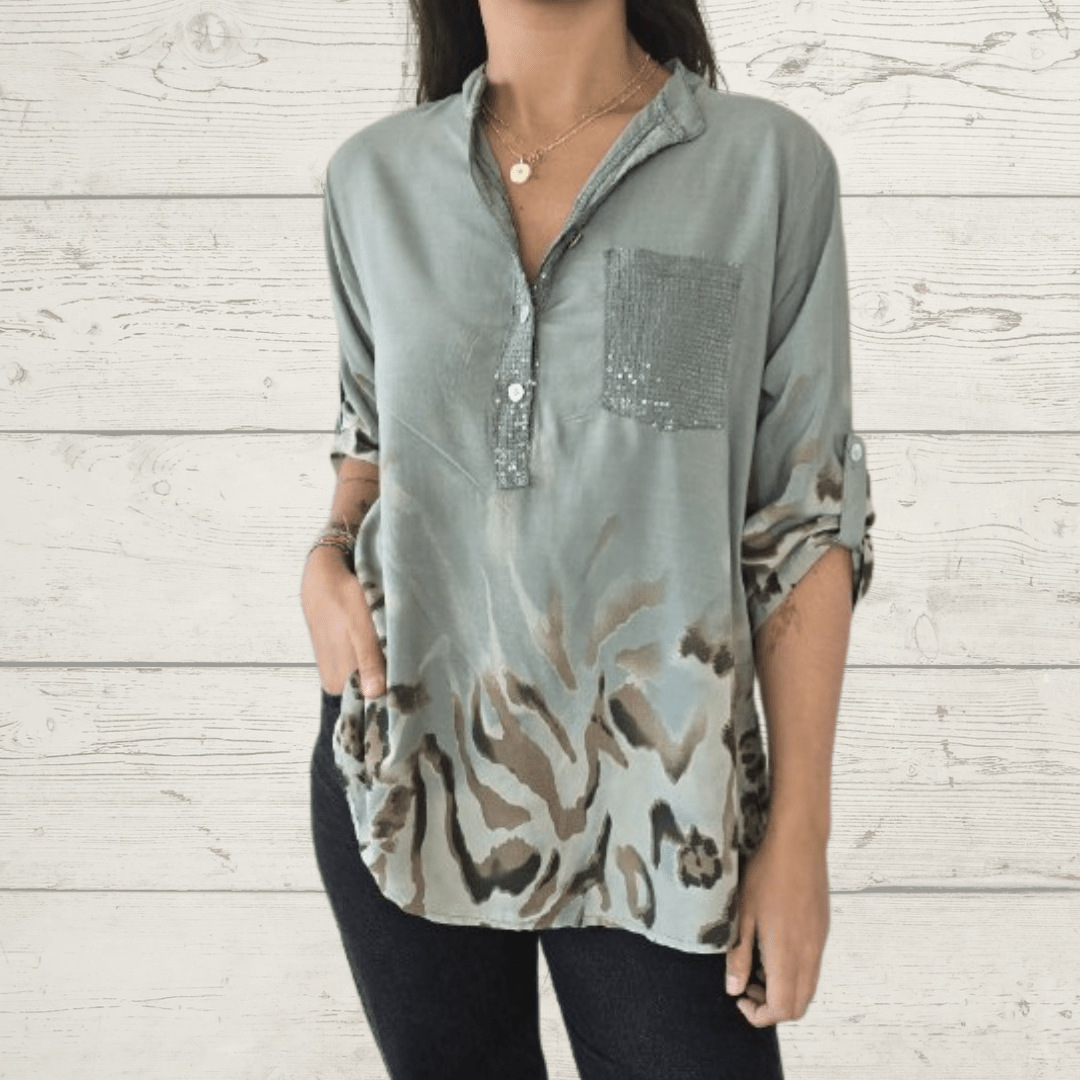Women's Casual Cotton Linen Print Tops