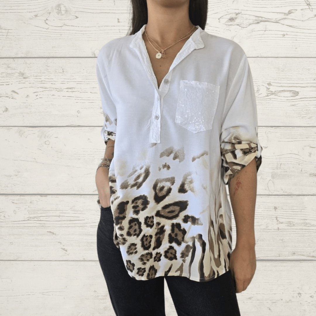 Women's Casual Cotton Linen Print Tops
