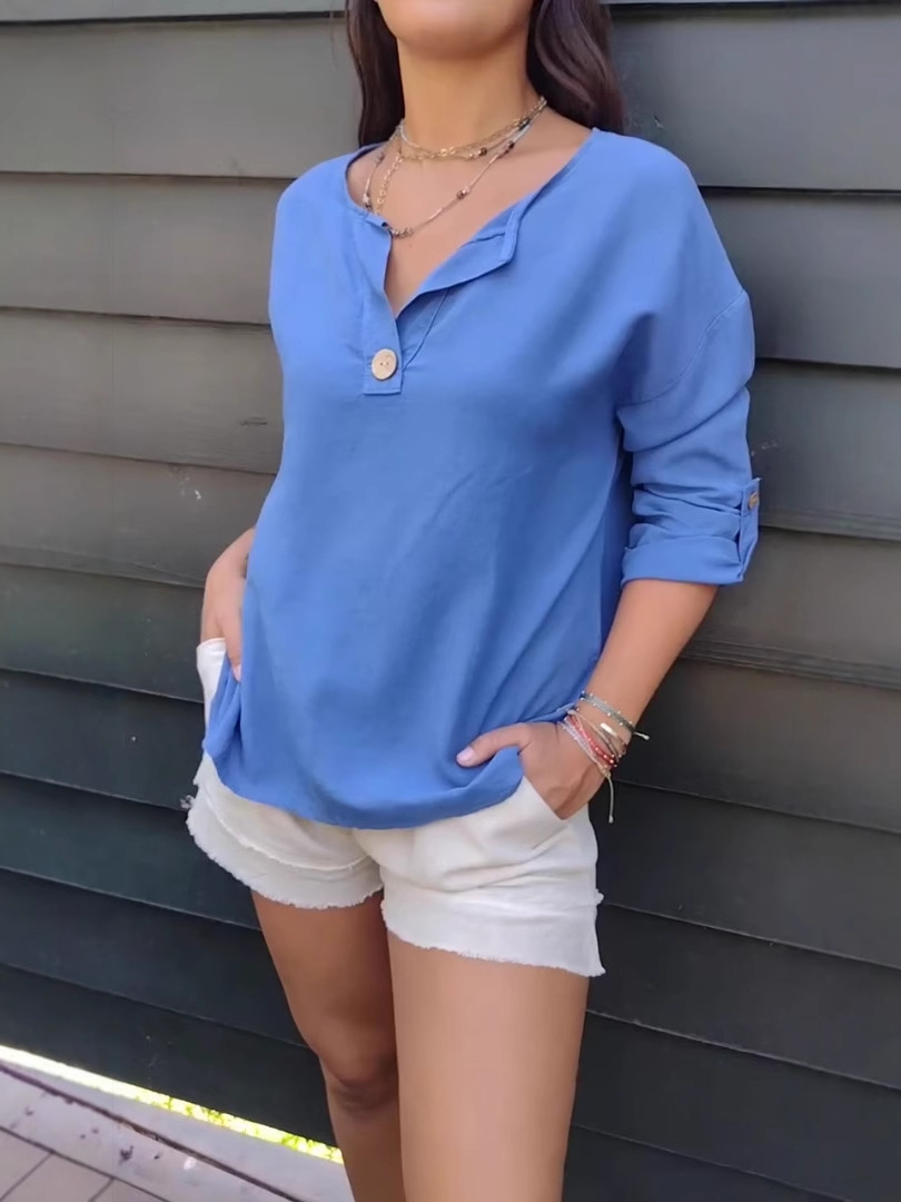 Women's Casual Cotton Buttons Tops