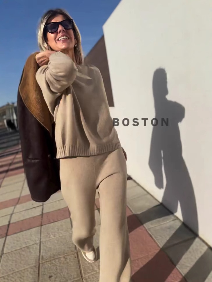 2024 Hot Sale Soft Cashmere Casual Sweater Suit