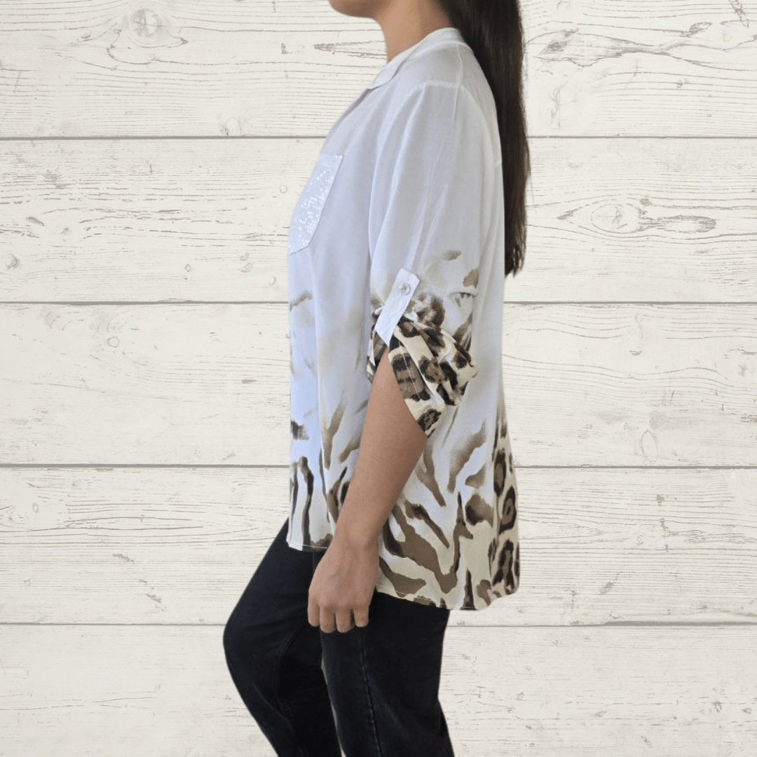 Women's Casual Cotton Linen Print Tops