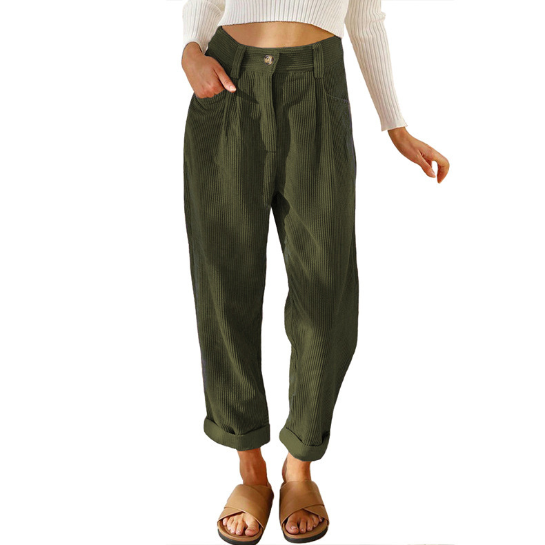 [Copy]Elastic Waist Casual Corduroy Straight Leg Pants [Buy 3 Get Free Shipping]