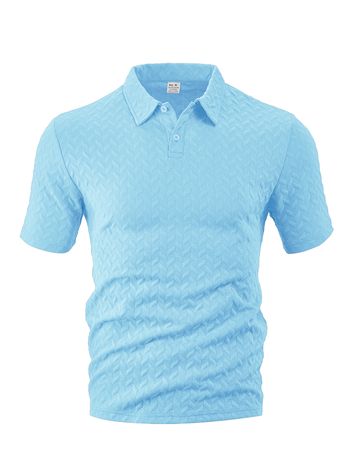 Casual solid color breathable jacquard POLO shirt