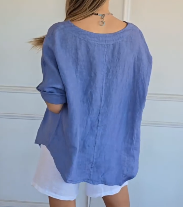 Women's Casual Cotton Linen Buttons Tops