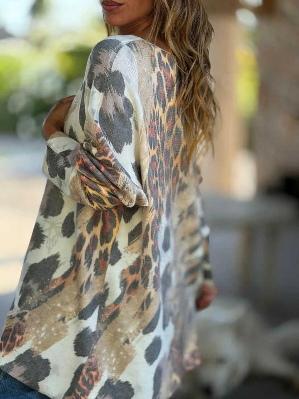 2026 Casual Loose Long Shirt leopard Print