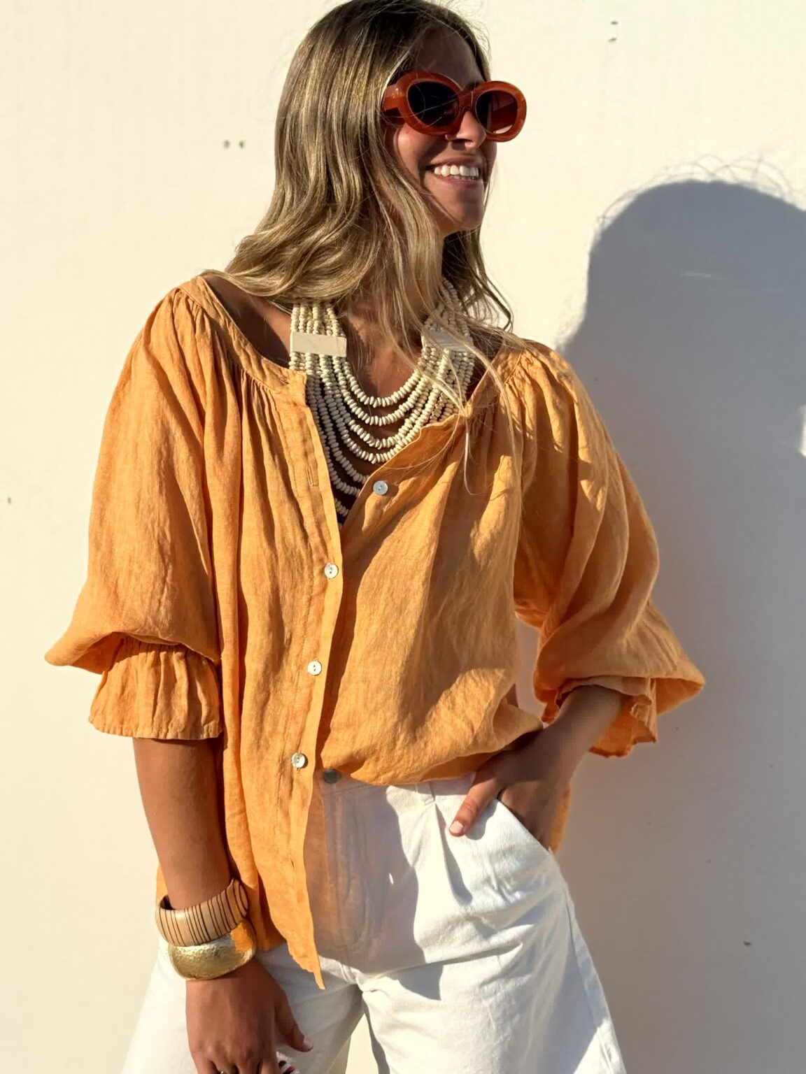 100% LINEN Button Loose Casual Shirt 🔥