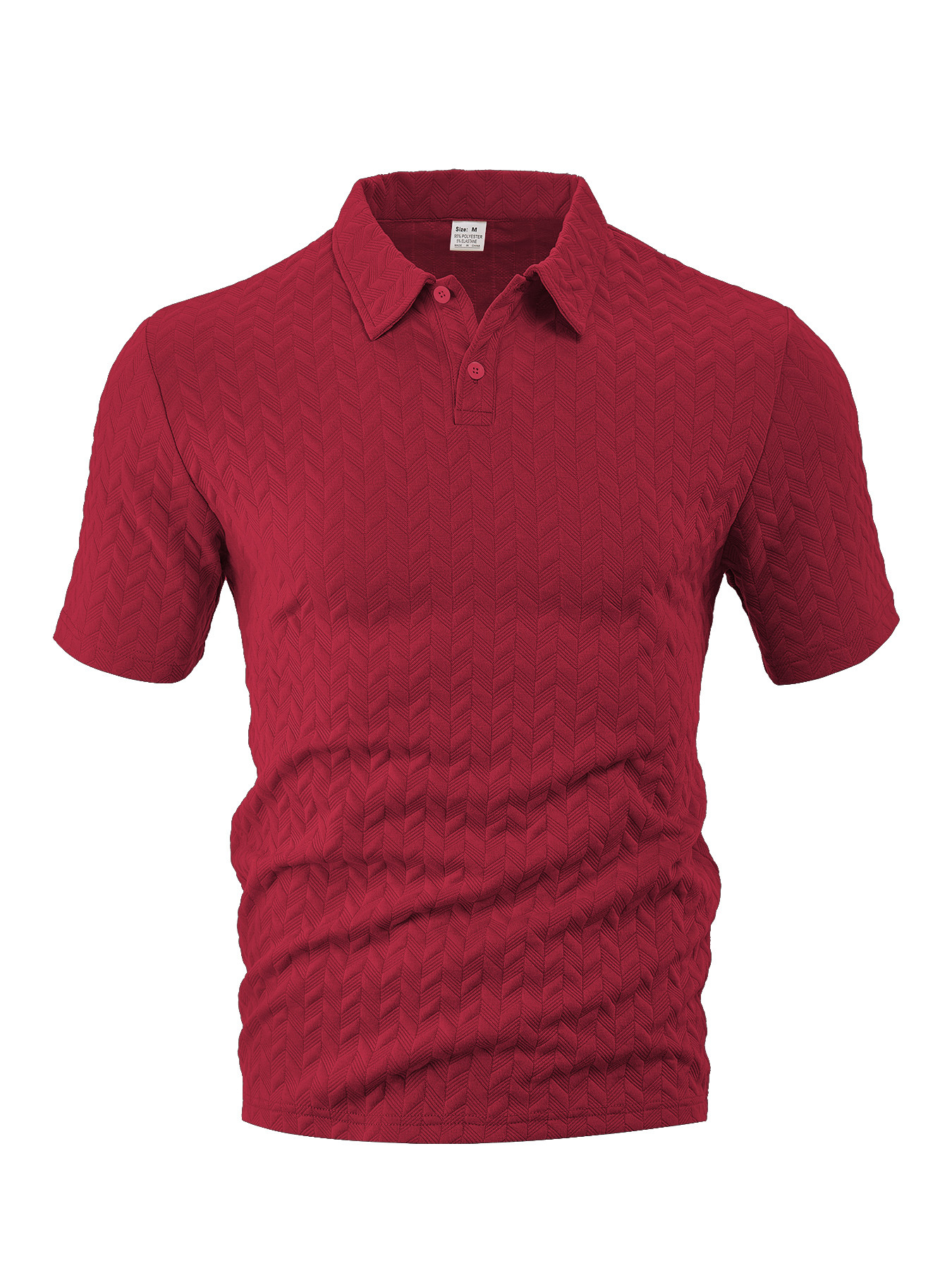 Casual solid color breathable jacquard POLO shirt