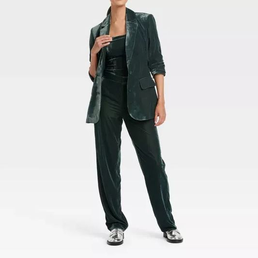 Festive Casual Velvet Jacket Set（Jacket And Pants Available Separately Or Set）