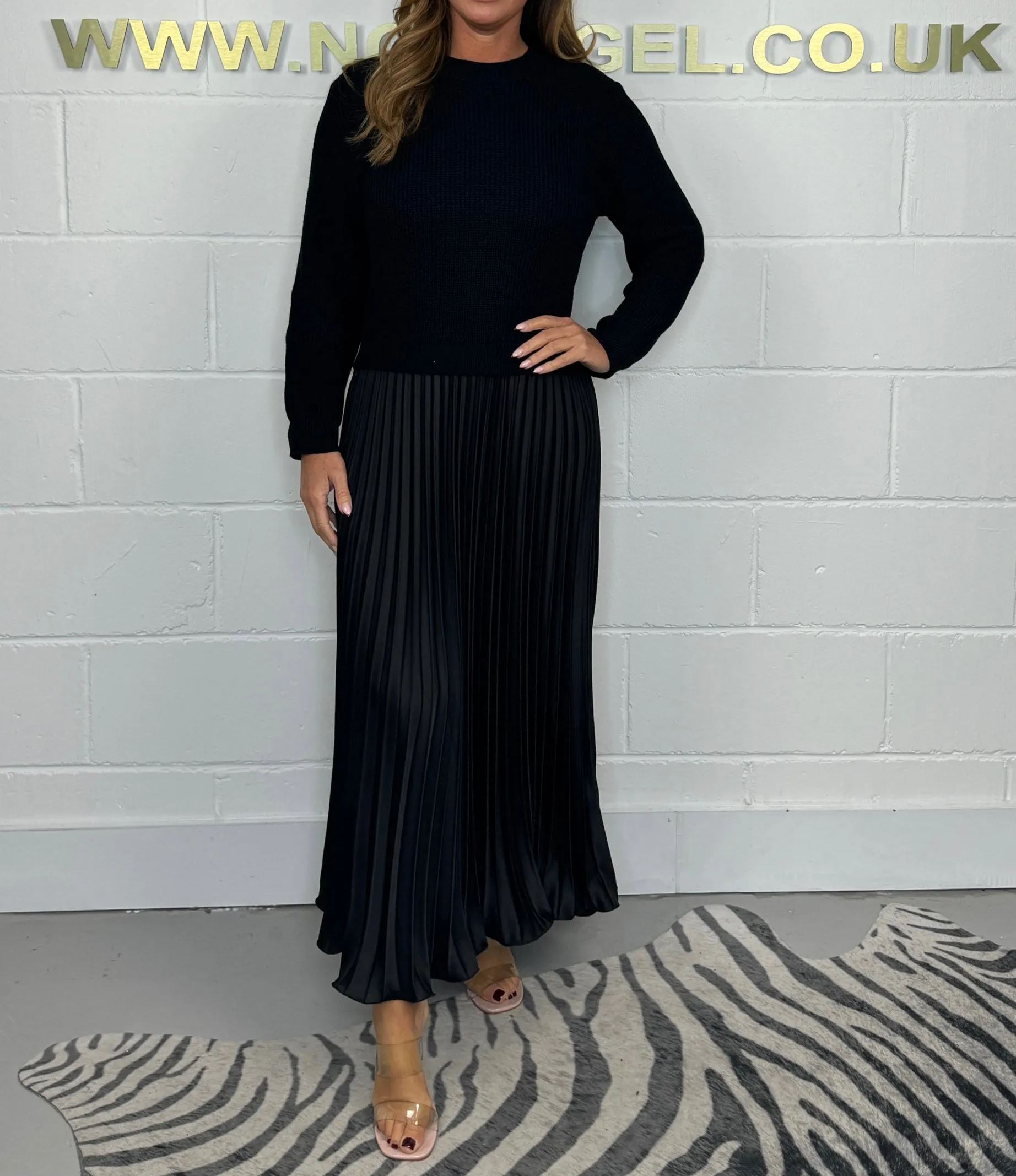 PRE-ORDER!! Long Sleeve Jumper & Pleated Bottom Dress (5 Colours)