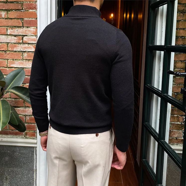 Men's Casual Gentleman Cashmere Zip Sweater