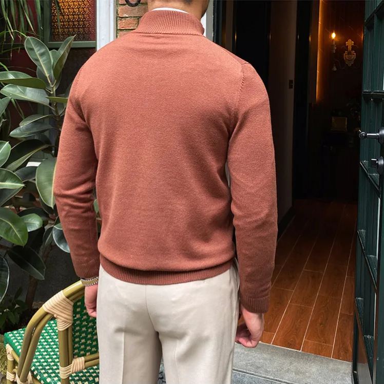 Men's Casual Gentleman Cashmere Zip Sweater