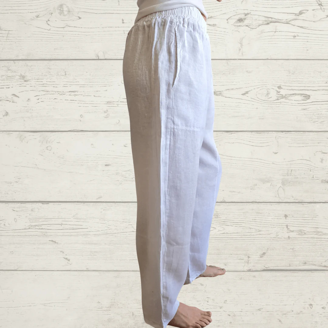 Women's Summer Casual Linen Wide Leg Buttoned Pants