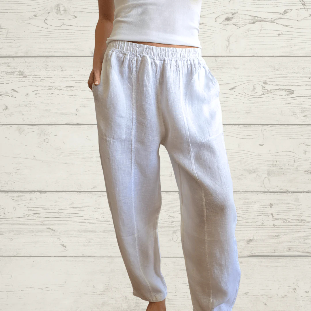 Women's Summer Casual Linen Wide Leg Buttoned Pants
