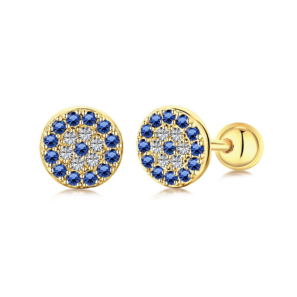 Juyoyo Gold Evil Eye Earrings Blue Evil Eye Stud Earrings