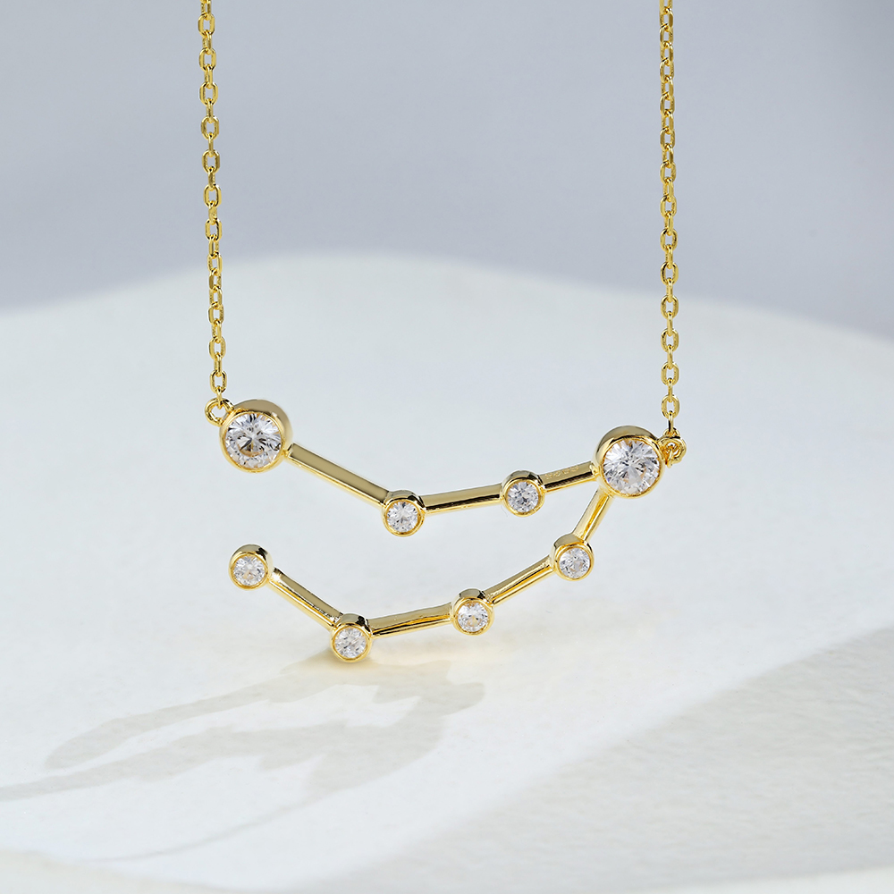 Gold Choker Capricorn Necklace - Zodiac Sign Necklace