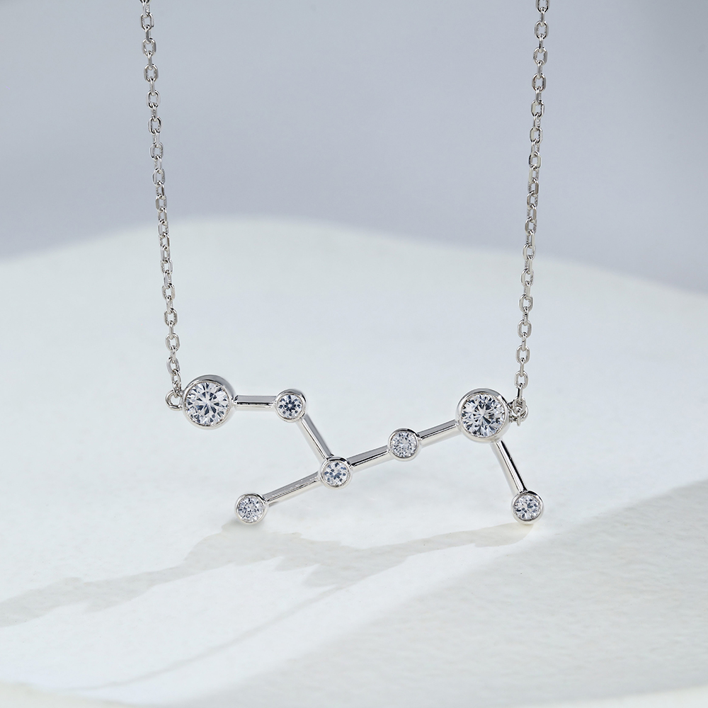 Virgo White Gold Necklace - Zodic Sign Necklace