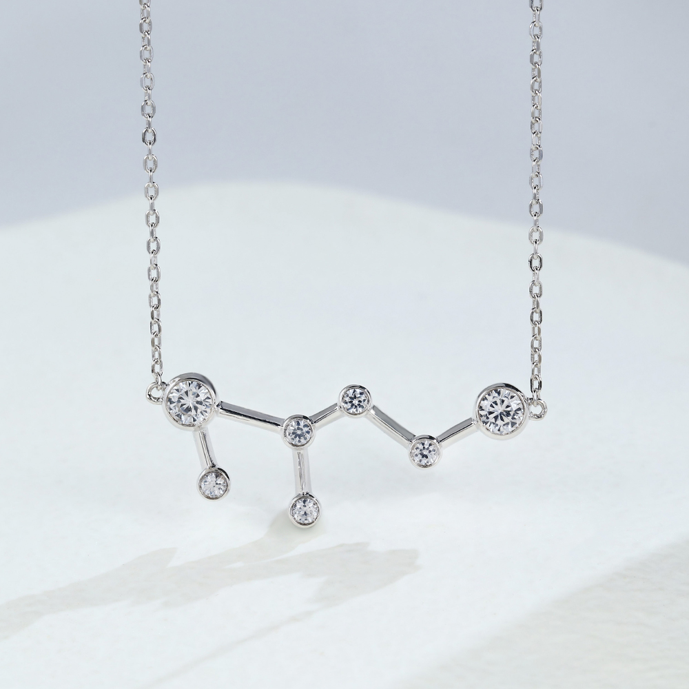 white gold leo necklace - Zodiac Sign Necklace