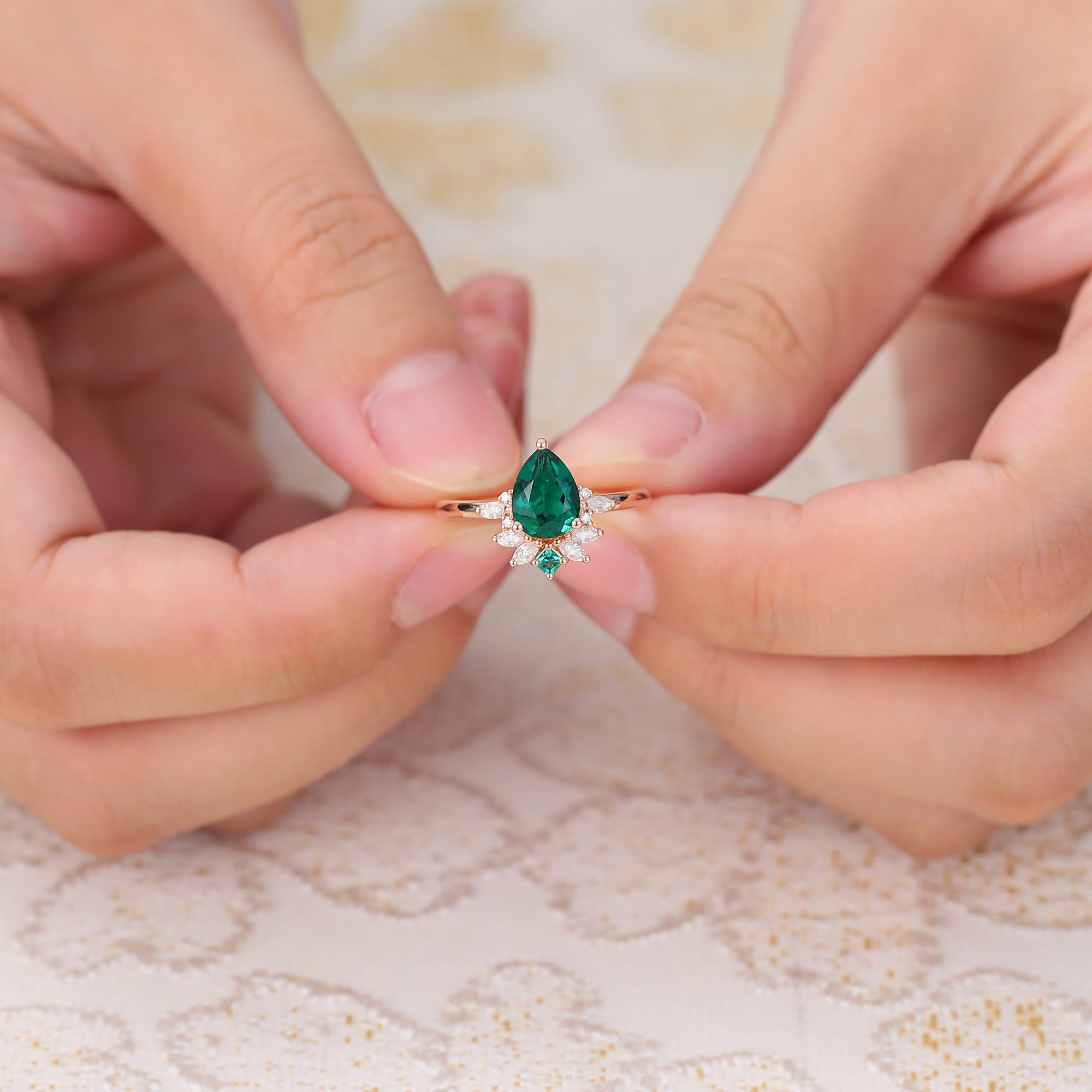 Emerald Engagement Ring