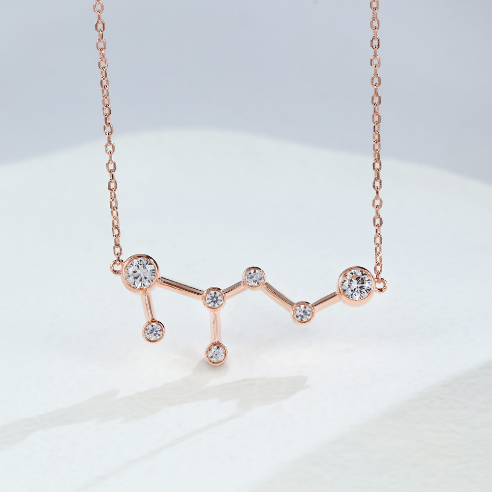 rose gold leo necklace - Zodiac Sign Necklace