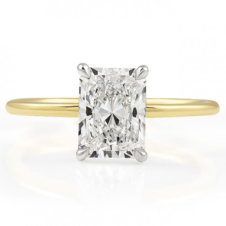 Juyoyo 1.71 CT Radiant Cut Moissanite Solitaire Ring