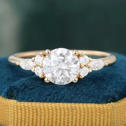 14k moissanite gold engagement ring