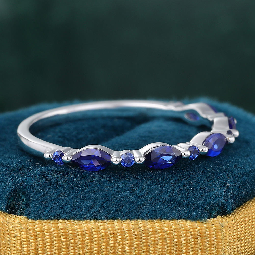 Sapphire White Gold Stacking Ring