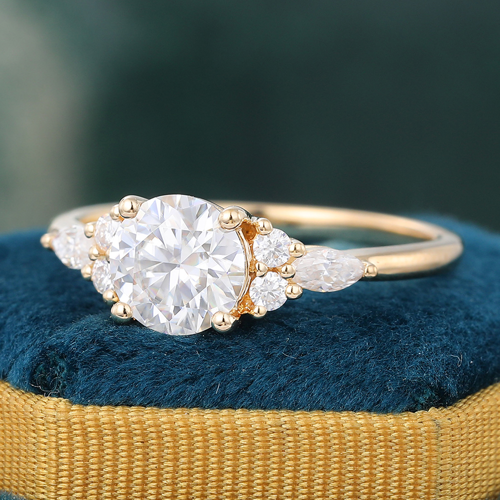 Juyoyo 7mm Moissanite Rose Gold Engagement Ring